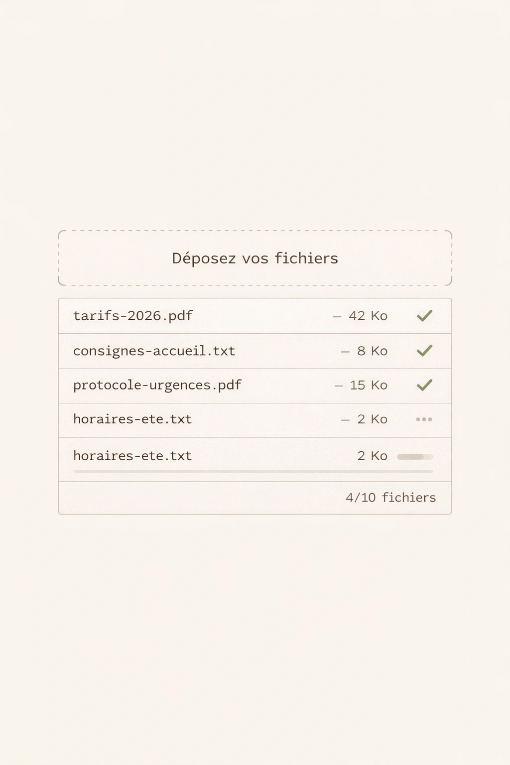 Interface d'upload de fichiers Kynara